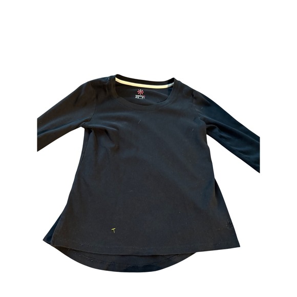 Isaac Mizrahi Tops - Isaac Mizrahi Live Essentials Black Long Sleeve Crew Neck Top XS High Low Hem